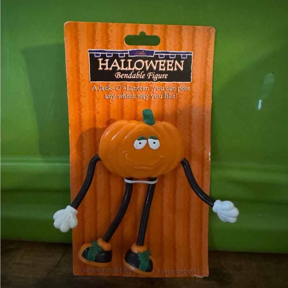 NEW Gibson Greetings Vintage 1990's Bendable Jack O' Lantern Halloween Decor
